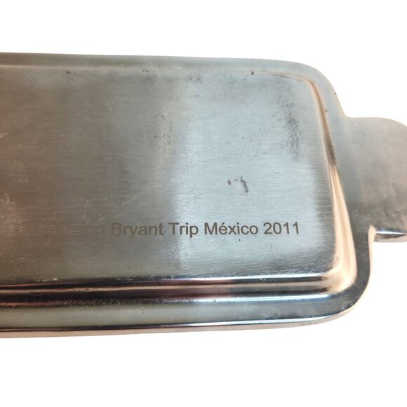 Decorative Aluminum Serving Tray With Hand-Painted Ceramic Talavar Handle Accent - Picture 5 of 11